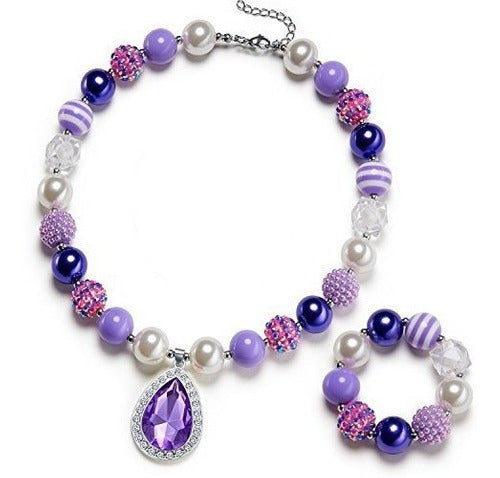 Amuleto Collar de amatista en forma de lágrima