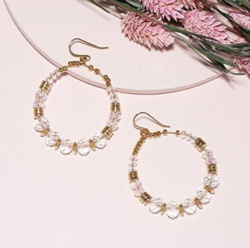 Boho Chic Multi Beads Round Hoop Dangle Drop Pendientes