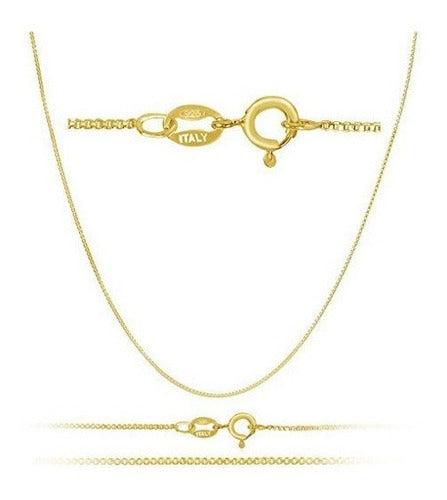 Collar De Cadena De Caja De 18 Mm De Oro