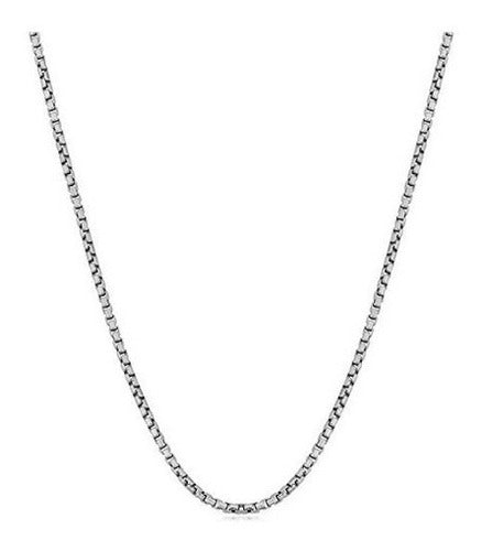 Cadena De Caja Redonda De 1 Mm De Plata Esterlina