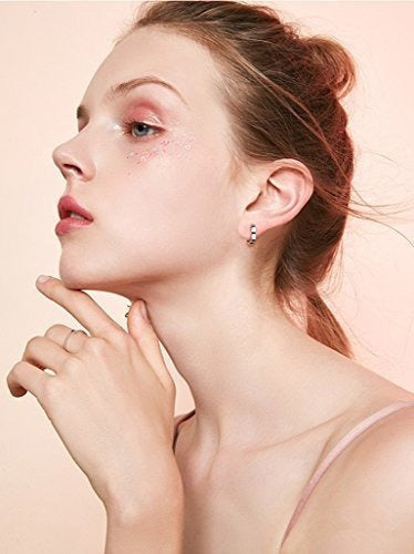 Pendientes Infinite U Huggie Plata de Ley 925 Pequeño Aro