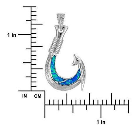 Collar Colgante De Anzuelo De Ópalo Azul Sintético