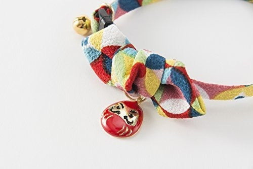 Collar De Gato Necoichi Daruma Charm Bow Tie (rojo)
