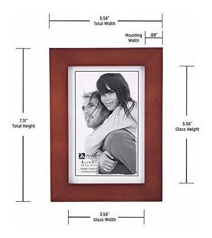 Marco De Imagen Malden 4x6 Moldura De Madera Real Ancha