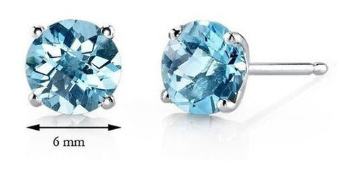 14 Quilates De Oro Blanco aretes