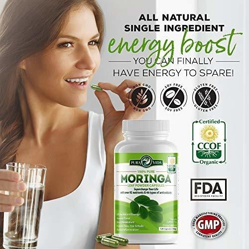 Cápsulas Orgánicas De Moringa Oleifera En Polvo Energía