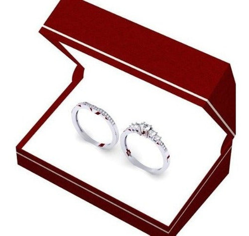 Anillo de compromiso nupcial de 5 piedras con diamantes