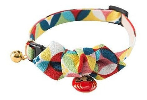 Collar De Gato Necoichi Daruma Charm Bow Tie (rojo)