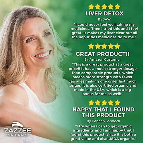 Cápsulas De Extracto De Cardo De Leche Orgánico Zazzee Usda