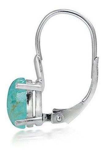 Pendientes Leverback En Forma De Óvalo De Turquesa