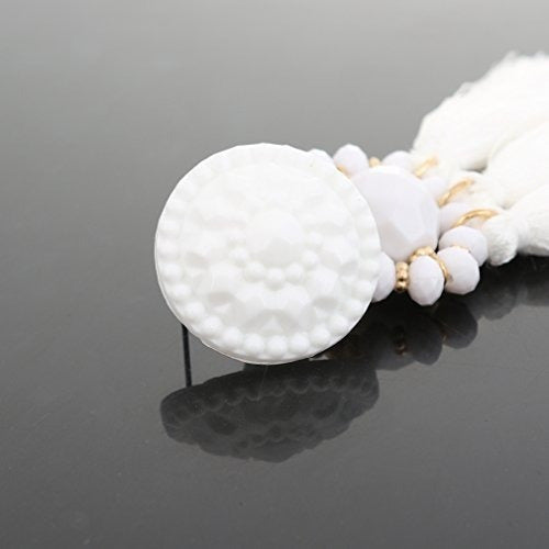 Pendiente Colgante Con Forma De Flecos Y Cuentas Bohemias De