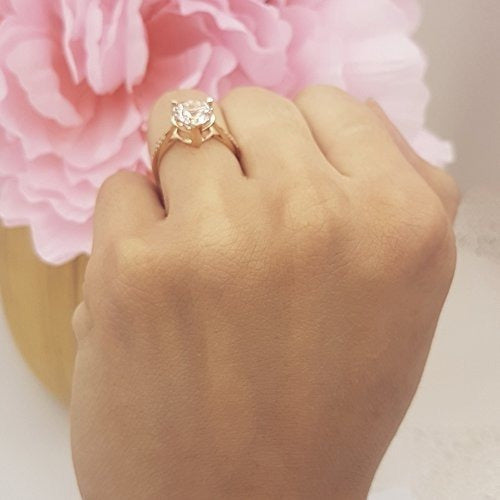 14k Rose Gold - Anillo De Compromiso
