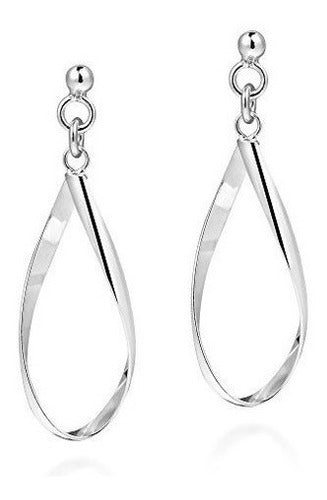 Pendientes Colgantes Hechos A Mano Con Lágrima Abierta .925