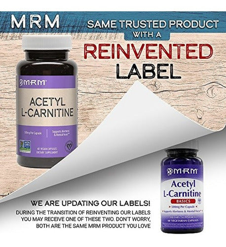 Mrm Acetil L-carnitina 500 Mg Por Cápsula, 60 Unidades