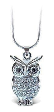 Juego De Collar Y Aretes De Búho Brillante Desconcertado