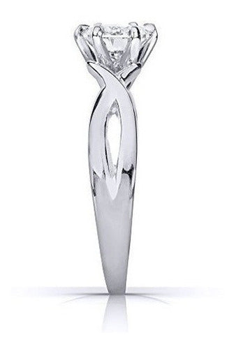 Anillo De Compromiso Redondo Moissanite Solitario 1 Ctw Oro