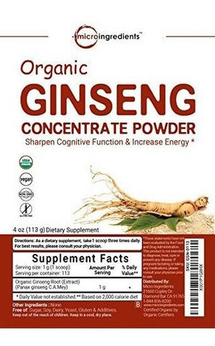Raíz de ginseng orgánico de máxima resistencia 200