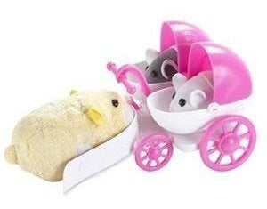 Accesorios De Zhu Zhu Pet Hamster Deluxe: Cochecito De Bebé