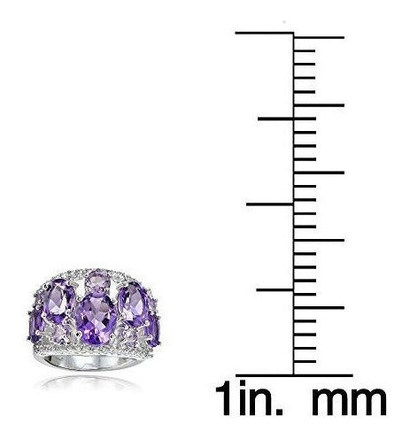 Anillo De Cúpula Con Tonalidad En Plata Auténtica De Plata