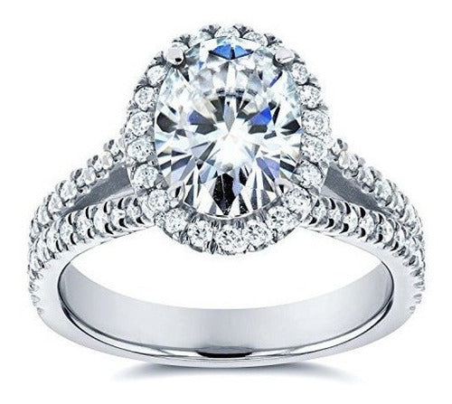 Anillo de compromiso 2 CTW 14k oro blanco