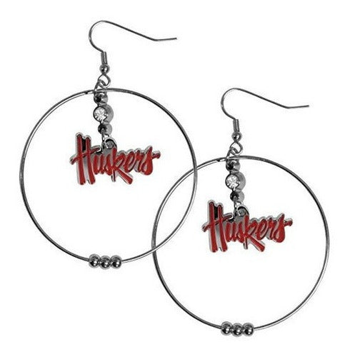 Pendientes De Aro De 2 Pulgadas Siskiyou Ncaa Nebraska