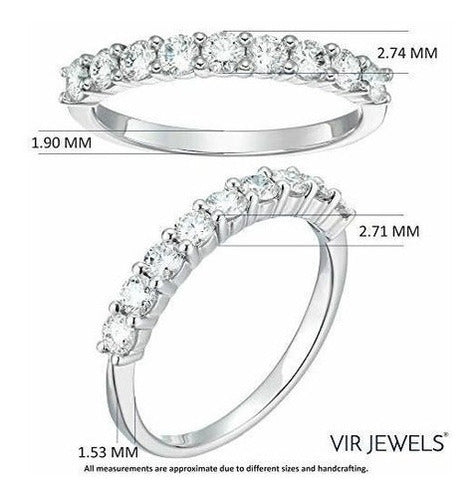 Alianza De Boda Con Diamantes De 3/4 Ct En Oro Blanco