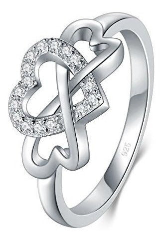 Anillo De Plata De Ley 925, Boruo Alto Polaco Cubic