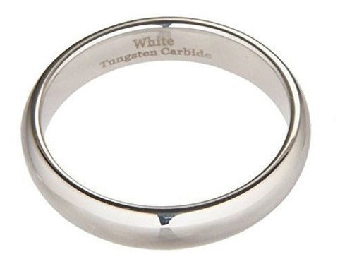 Anillo 5mm Blanco Carburo De Tungsteno Pulido