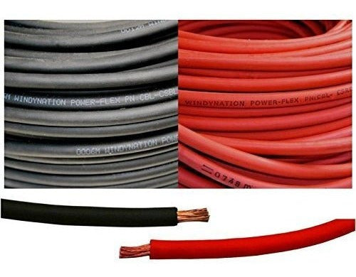 Windynation 6 Gauge 6 Awg 25 Pies Negro 25 Pies Rojo