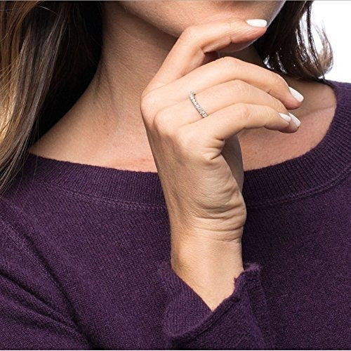 Anillo De Bodas De La Eternidad Del Diamante 14k Oro