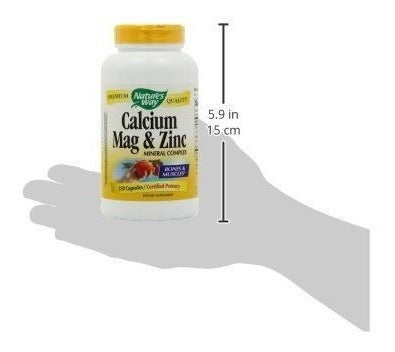 Nature's Way Calcio, Magnesio Y Zinc 250 Cápsulas