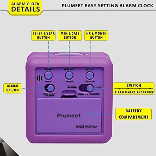 Reloj de viaje con repetición y luz nocturna púrpura