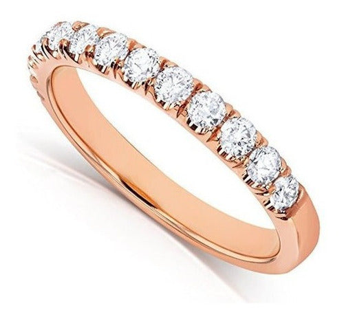 Anillo sólido de oro rosa de 14 quilates