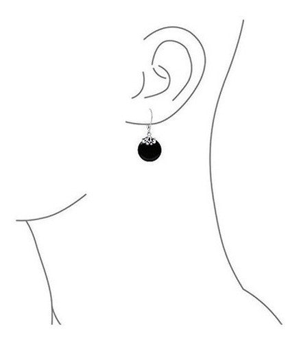 Pendientes de Gemas Planas Redondas Para Mujer