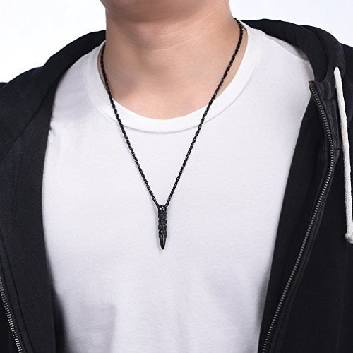 Prosteel Skull Bullet Charm Collar Esqueleto Colgante,