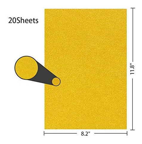 Papel Para Tarjetas Con Brillo, 20 Hojas Papel Sparkle