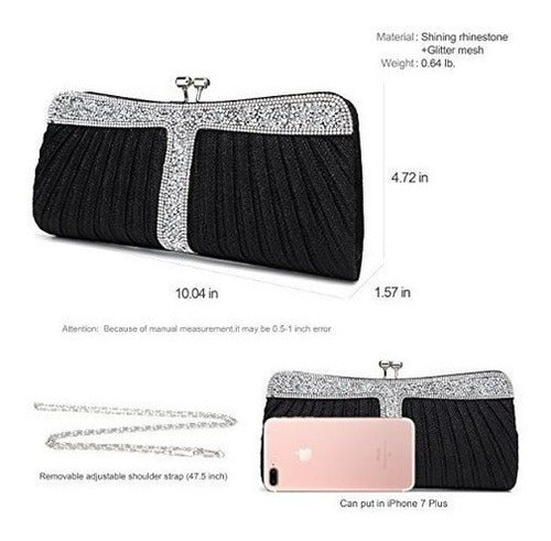 Yojoy Ladies Sparkling Rhinestone Wedding Evening Party