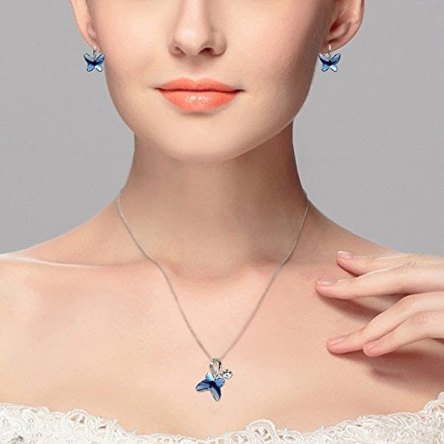 Collar de mariposa de plata esterlina