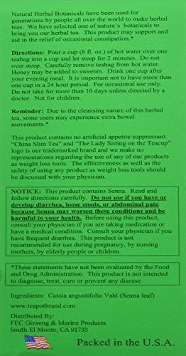 China Slim Tea Extra Strength Para Hombres Y Mujeres 72