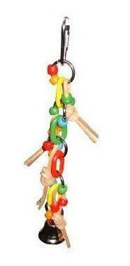 Happy Beaks Plst Chain W / cuero y Pelota Bird Toy