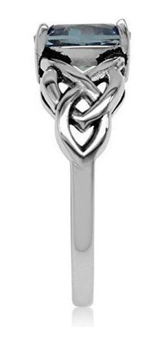 Anillo De Solitario De Nudo Céltico De Alejandrita 925