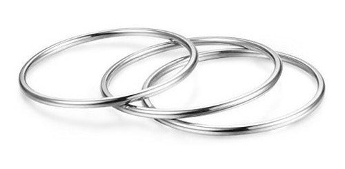 3 anillos de acero inoxidable