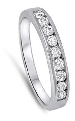 Anillo De Apilamiento Pulido Cz Transparente