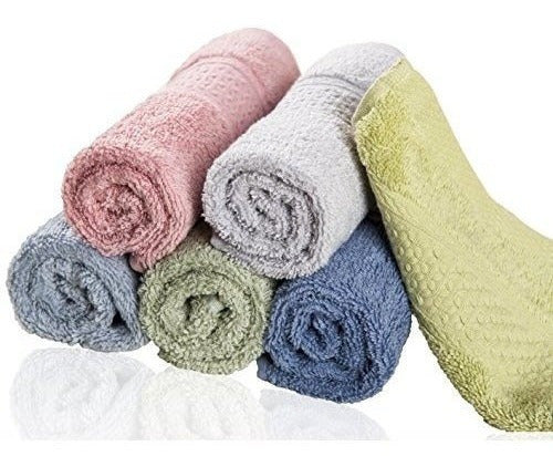 Paños faciales de algodón - 6 colores por juego, 13x13