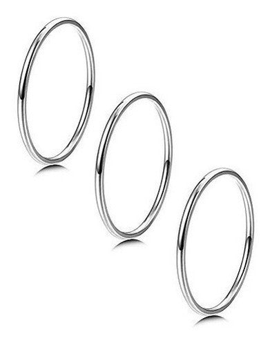 3 anillos de acero inoxidable