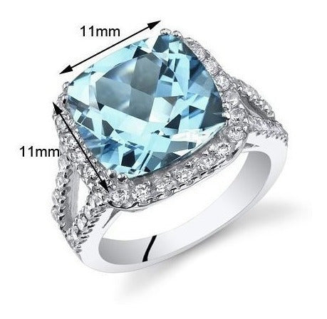 Anillo De Topacio Azul Suizo 6.25 Quilates