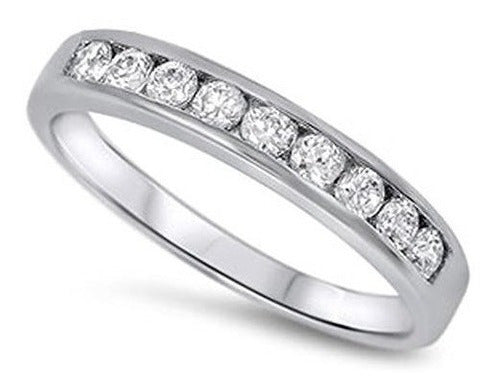 Anillo De Apilamiento Pulido Cz Transparente