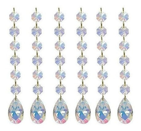 Colgante De Cuentas De Cristal De Octágono De Lágrima