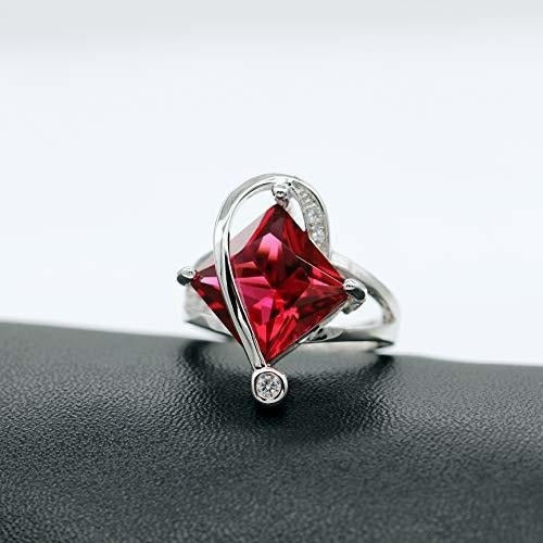 Uloveido Hembra Grande Cuadrado Rojo Collar De Cristal Charm