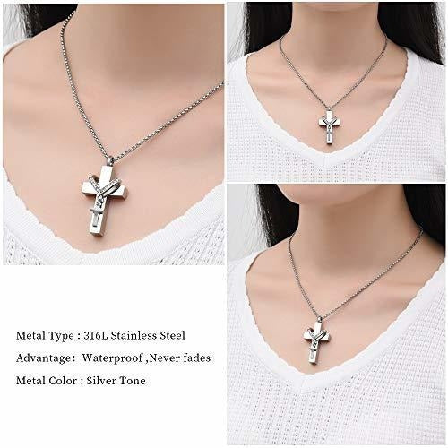 Collar De acero Inoxidable De Doble Cruz